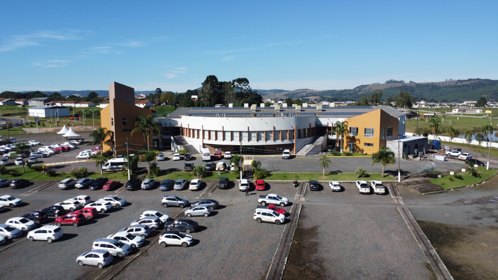 Vista aérea do Centroserra Convention Center em Lages